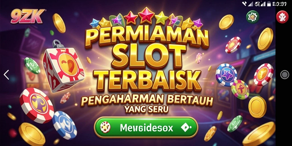 Screenshot utama gameplay menunjukkan keseruan putaran slot 9ZK.