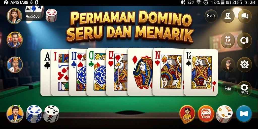 Tampilan menarik dari gameplay Domino yang seru.