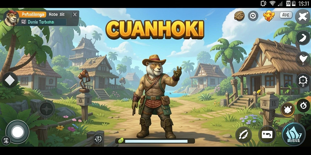 Screenshot menunjukkan petualangan seru di dunia terbuka CUANHOKI.