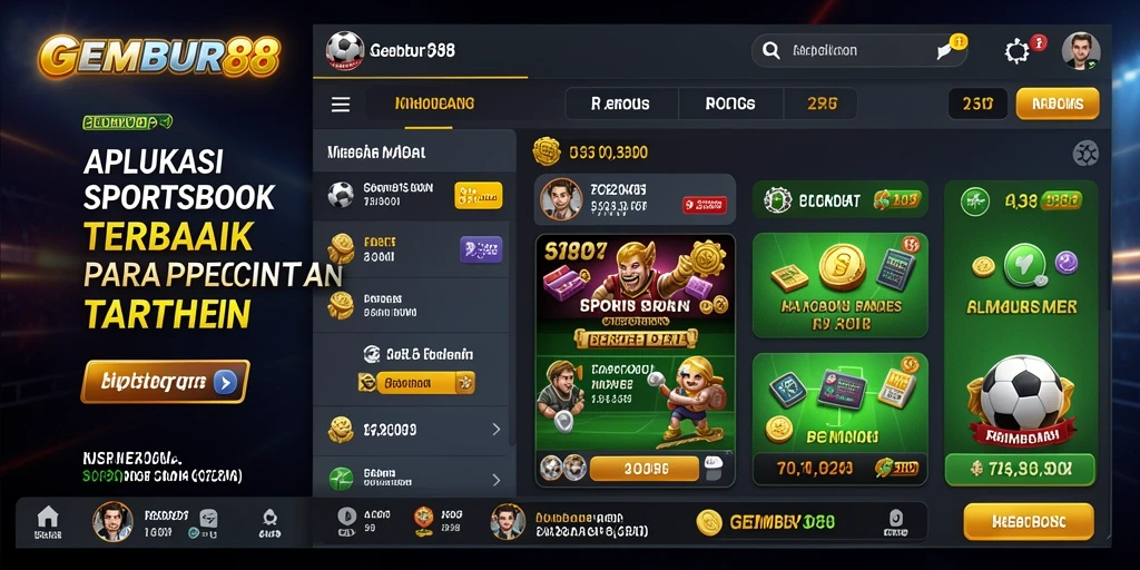 Tangkapan layar gameplay GEMBUR88 yang menunjukkan berbagai opsi taruhan olahraga.