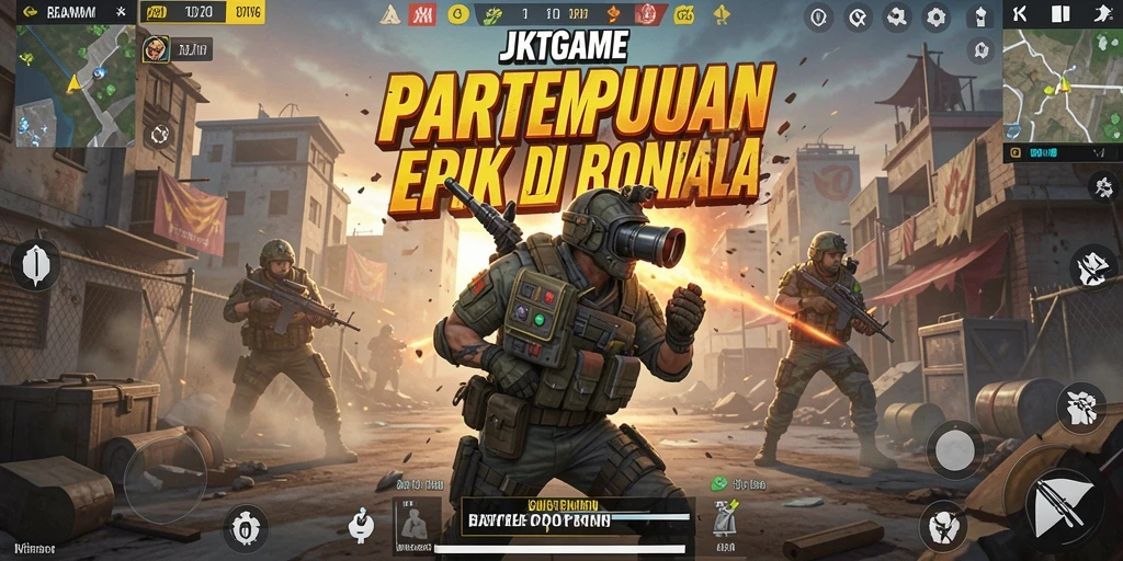 Gameplay seru JKTGAME dalam pertempuran Battle Royale.