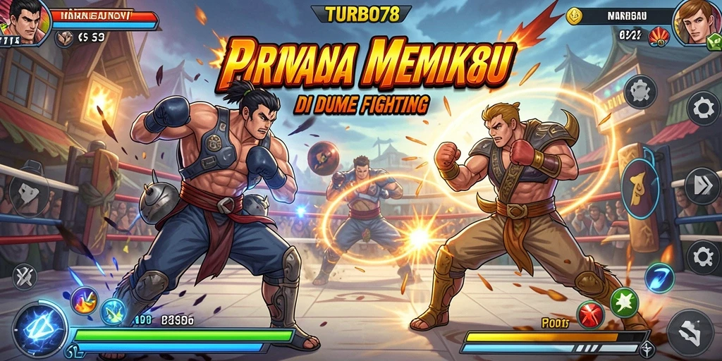 Tampilan gameplay menegangkan dalam TURBO78 dengan karakter yang saling bertarung.