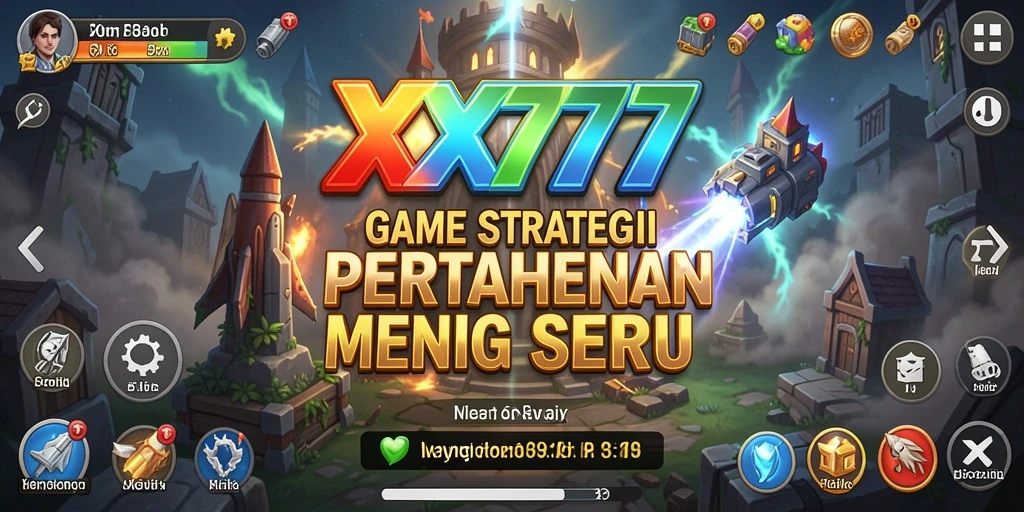 Screenshot XXX777 menampilkan aksi mendebarkan dalam pertempuran Tower Defense.