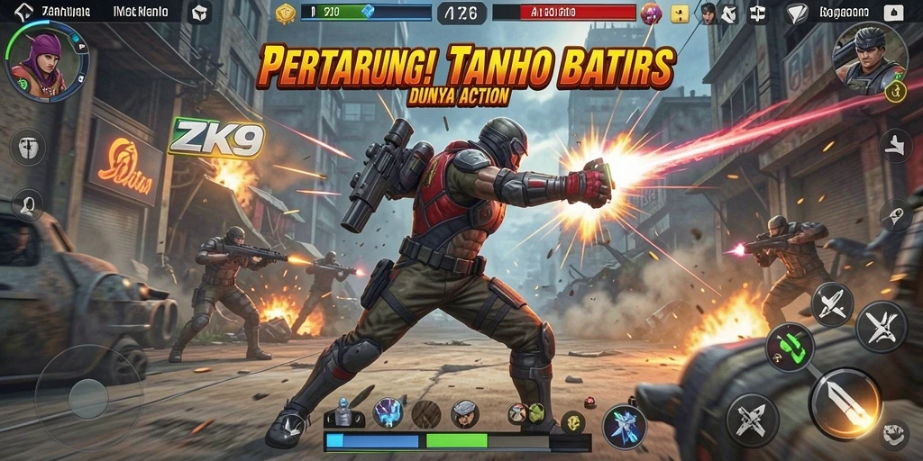 Tampilan gameplay ZK9 dengan aksi seru dan grafis menawan.